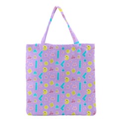 Arcade Dreams Lilac Grocery Tote Bag by thePastelAbomination