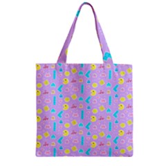 Arcade Dreams Lilac Zipper Grocery Tote Bag by thePastelAbomination