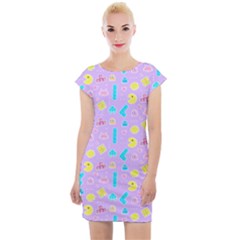 Arcade Dreams Lilac Cap Sleeve Bodycon Dress by thePastelAbomination