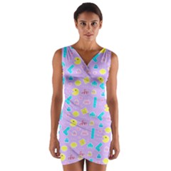 Arcade Dreams Lilac Wrap Front Bodycon Dress by thePastelAbomination