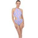 Arcade Dreams Lilac Halter Side Cut Swimsuit View1