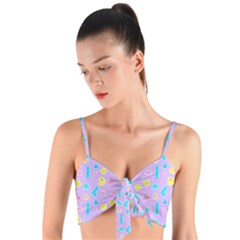 Arcade Dreams Lilac Woven Tie Front Bralet by thePastelAbomination