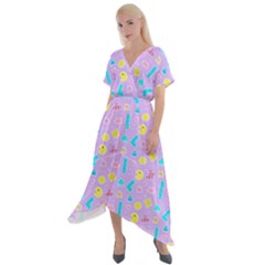 Arcade Dreams Lilac Cross Front Sharkbite Hem Maxi Dress by thePastelAbomination