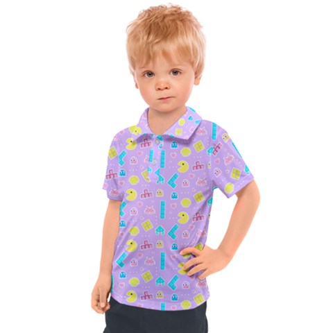 Arcade Dreams Lilac Kids  Polo Tee by thePastelAbomination