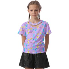 Arcade Dreams Lilac Kids  Front Cut Tee by thePastelAbomination