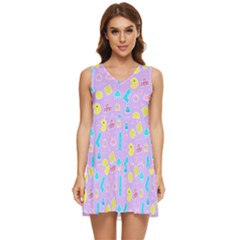 Arcade Dreams Lilac Tiered Sleeveless Mini Dress by thePastelAbomination