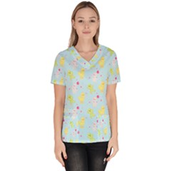 My Adventure Blue Women s V-neck Scrub Top by thePastelAbomination