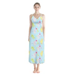 My Adventure Blue Button Up Chiffon Maxi Dress