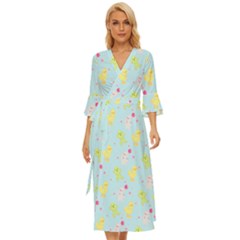 My Adventure Blue Midsummer Wrap Dress