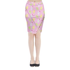 Pastel Adventure Midi Wrap Pencil Skirt