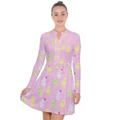 Pastel Adventure Long Sleeve Panel Dress