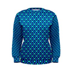 Blue Circles On A Dark Blue Background Women s Sweatshirt by SychEva