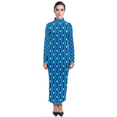 Blue Circles On A Dark Blue Background Turtleneck Maxi Dress by SychEva