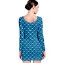 Blue Circles On A Dark Blue Background Long Sleeve Velvet Bodycon Dress View2