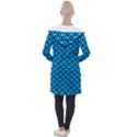 Blue Circles On A Dark Blue Background Longline Hooded Cardigan View2