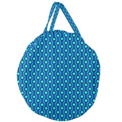 Blue Circles On A Dark Blue Background Giant Round Zipper Tote by SychEva