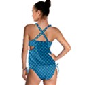 Blue Circles On A Dark Blue Background Tankini Set View2