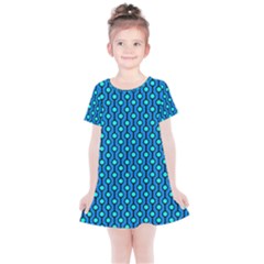 Blue Circles On A Dark Blue Background Kids  Simple Cotton Dress by SychEva