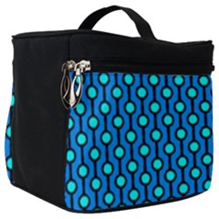 Blue Circles On A Dark Blue Background Make Up Travel Bag (big) by SychEva