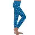 Blue Circles On A Dark Blue Background Kids  Lightweight Velour Classic Yoga Leggings View3