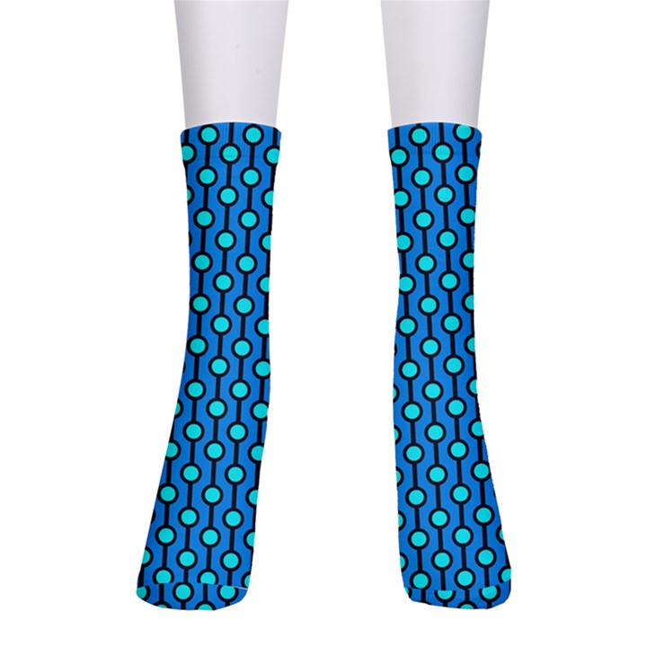 Blue Circles On A Dark Blue Background Men s Crew Socks