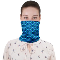 Blue Circles On A Dark Blue Background Face Covering Bandana (adult) by SychEva