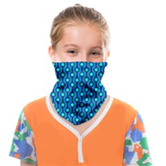 Blue Circles On A Dark Blue Background Face Covering Bandana (kids) by SychEva