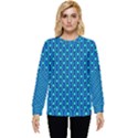 Blue Circles On A Dark Blue Background Hidden Pocket Sweatshirt View1