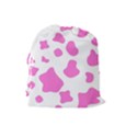 Pink Cow spots, large version, animal fur print in pastel colors Drawstring Pouch (Large) View2