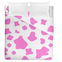 Pink Cow Spots, Large Version, Animal Fur Print In Pastel Colors Duvet Cover Double Side (queen Size) by Casemiro