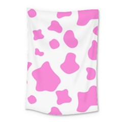 Pink Cow Spots, Large Version, Animal Fur Print In Pastel Colors Small Tapestry