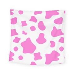 Pink Cow Spots, Large Version, Animal Fur Print In Pastel Colors Square Tapestry (small)