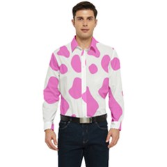 Pink Cow Spots, Large Version, Animal Fur Print In Pastel Colors Men s Long Sleeve  Shirt by Casemiro