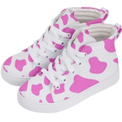 Pink Cow Spots, Large Version, Animal Fur Print In Pastel Colors Kids  Hi-top Skate Sneakers by Casemiro