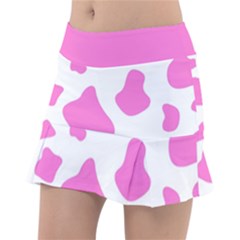 Pink Cow Spots, Large Version, Animal Fur Print In Pastel Colors Classic Tennis Skirt by Casemiro