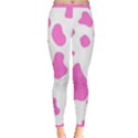 Pink Cow spots, large version, animal fur print in pastel colors Inside Out Leggings View1