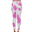 Pink Cow spots, large version, animal fur print in pastel colors Inside Out Leggings View2