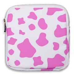 Pink Cow Spots, Large Version, Animal Fur Print In Pastel Colors Mini Square Pouch by Casemiro