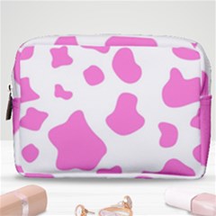 Pink Cow Spots, Large Version, Animal Fur Print In Pastel Colors Make Up Pouch (medium) by Casemiro