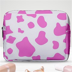 Pink Cow Spots, Large Version, Animal Fur Print In Pastel Colors Make Up Pouch (large) by Casemiro