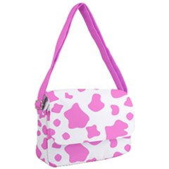 Pink Cow Spots, Large Version, Animal Fur Print In Pastel Colors Courier Bag by Casemiro