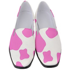 Pink Cow Spots, Large Version, Animal Fur Print In Pastel Colors Women s Classic Loafer Heels by Casemiro