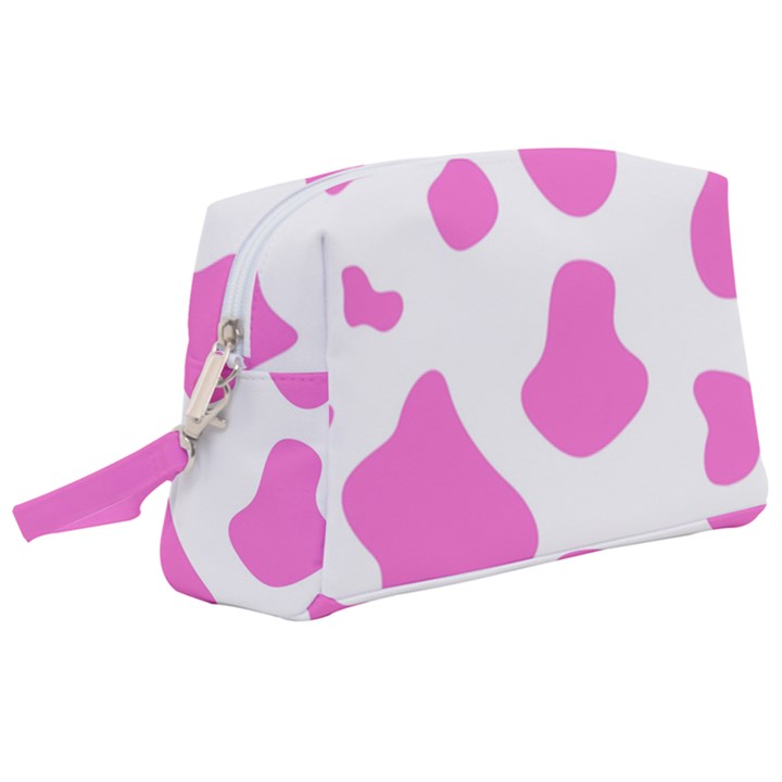 Pink Cow spots, large version, animal fur print in pastel colors Wristlet Pouch Bag (Large)