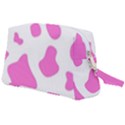 Pink Cow spots, large version, animal fur print in pastel colors Wristlet Pouch Bag (Large) View2