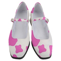 Pink Cow Spots, Large Version, Animal Fur Print In Pastel Colors Women s Mary Jane Shoes by Casemiro