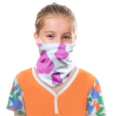 Pink Cow Spots, Large Version, Animal Fur Print In Pastel Colors Face Covering Bandana (kids) by Casemiro