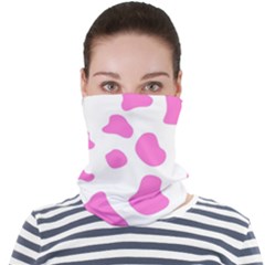 Pink Cow Spots, Large Version, Animal Fur Print In Pastel Colors Face Seamless Bandana (adult)