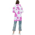 Pink Cow spots, large version, animal fur print in pastel colors Women s Long Oversized Pullover Hoodie View2