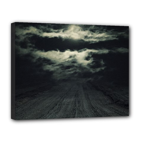 Dark Night Landscape Scene Canvas 14  X 11  (stretched) by dflcprintsclothing