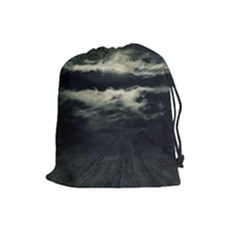 Dark Night Landscape Scene Drawstring Pouch (large) by dflcprintsclothing